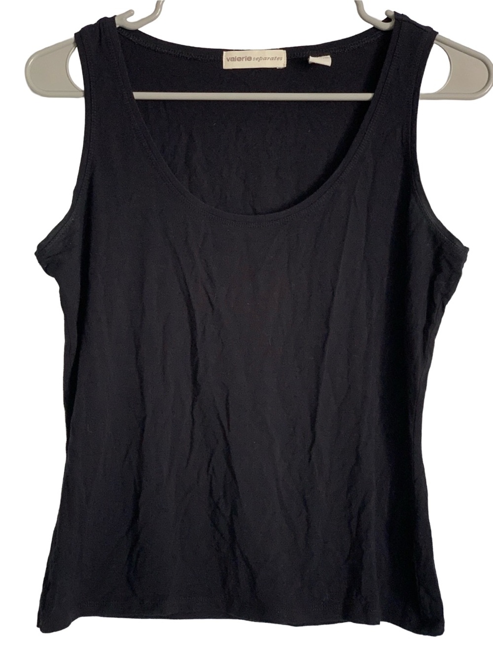 VALERIE STEVENS Women’s Black Sleeveless Tank Rayon Spandex Tee Shirt